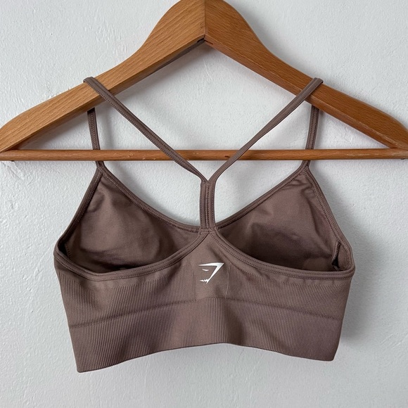 Gymshark tan/taupe y strap sports bra Size XSmall - Picture 2 of 4